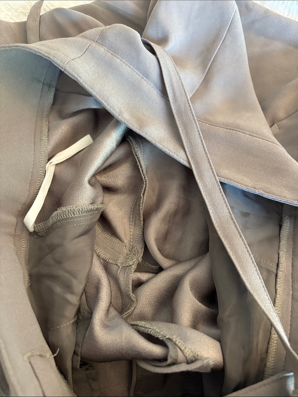 Babaton Cohen Wrap Pants Taupe Triacetate Wide Leg High Rise Mid  2000's Size 8 - Picture 14 of 14